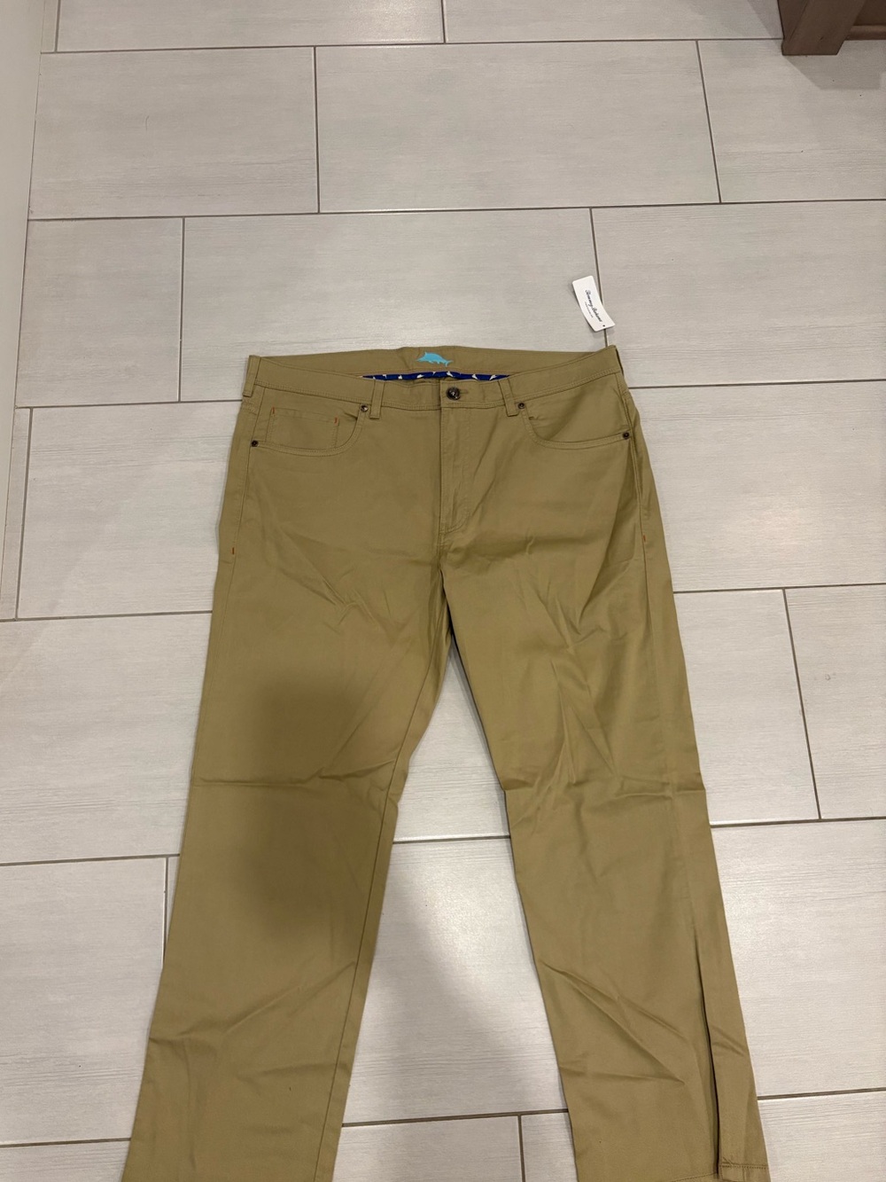 Tommy Bahama Men's Khaki Straight-Leg Chinos
